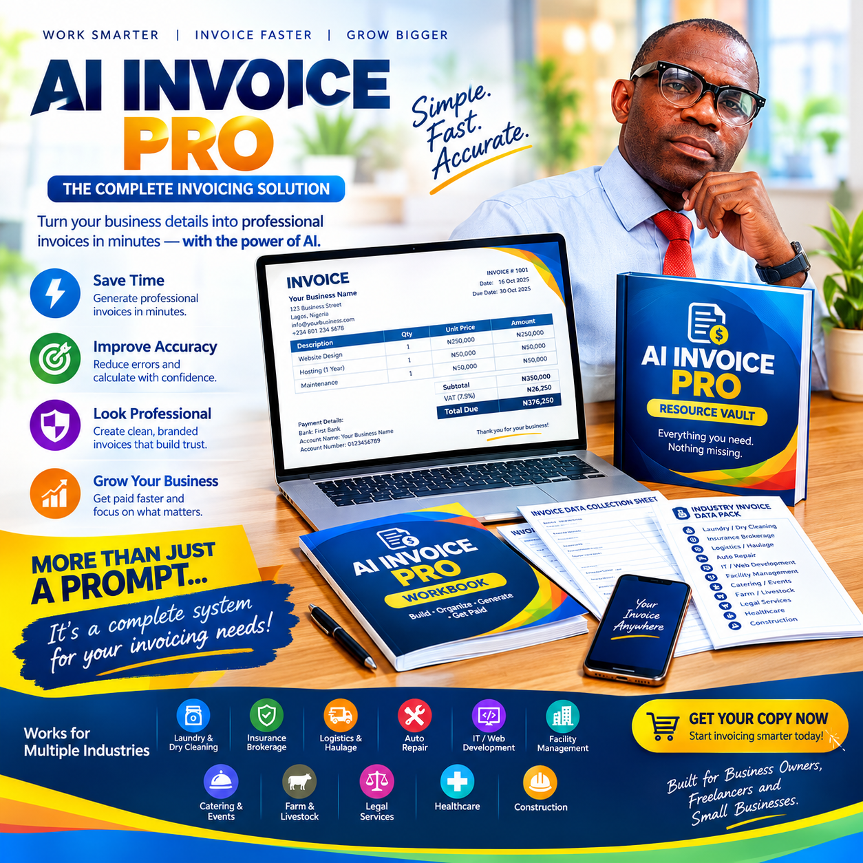 AI INVOICE PRO marketing flyer and product overview